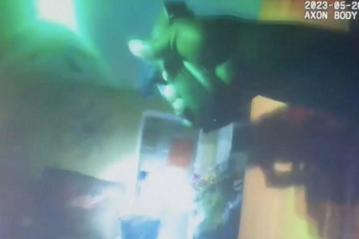 Copies of the 911 calls placed by 11-year-old Aderrien Murry and his grandmother to the Indianola Police Department were released Friday. The calls raise questions about the May 20, 2023, incident and how the situation was handled by authorities. Here, an image from the body camera footage shows the moment Sgt. Greg Capers fired his weapon at Aderrien.
