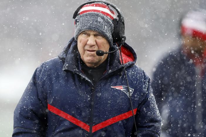 Bill Belichick appears on the sideline during his last game as head coach of the New England Patriots on Jan. 7, 2024, in Foxborough, Mass.