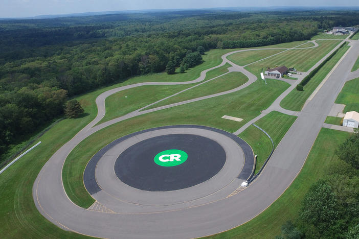 An aerial view of Consumer Reports' testing track in Connecticut.