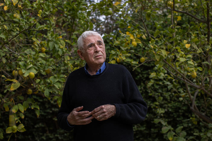 Ilan Troen, a Brandeis University professor emeritus, at his home in Omer, Israel. His daughter and son-in-law, Deborah and Shlomi Mathias, were killed in the Hamas attack on Oct. 7, 2023.