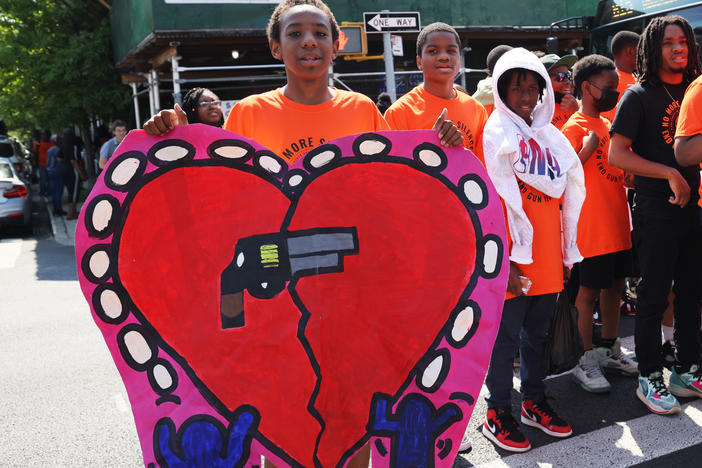 Students from Launch Charter School march on Gun Violence Awareness Day on June 2 last year in Brooklyn, NY.