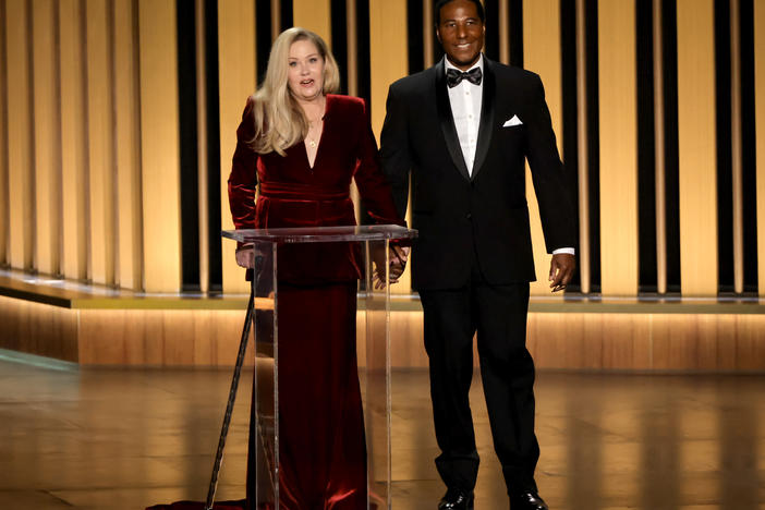 Christina Applegate at the 75th Emmy Awards.