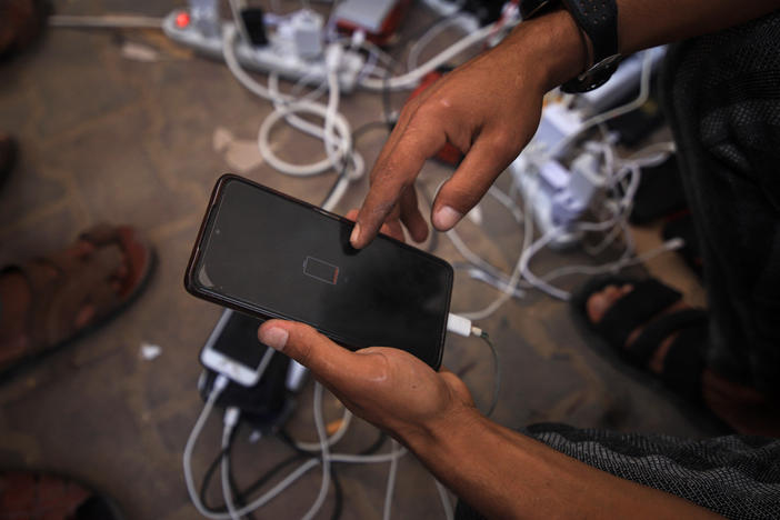 Gaza has been without internet or cellphone service for nearly a week. Workers have been unable to restore a key fiber-optic line that connects Gaza to Israel and the West Bank.