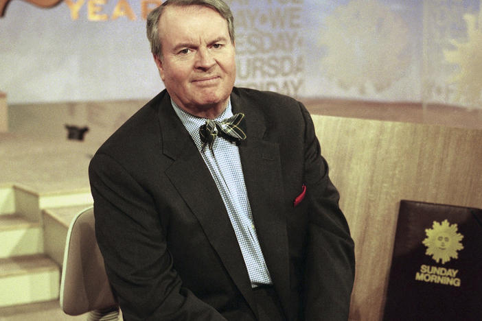 Charles Osgood, anchor of CBS's "Sunday Morning," posed for a portrait on the set in 1999. Osgood, who anchored the popular news magazine's for more than two decades, was host of the long-running radio program "The Osgood File" and was referred to as CBS News' poet-in-residence, has died.