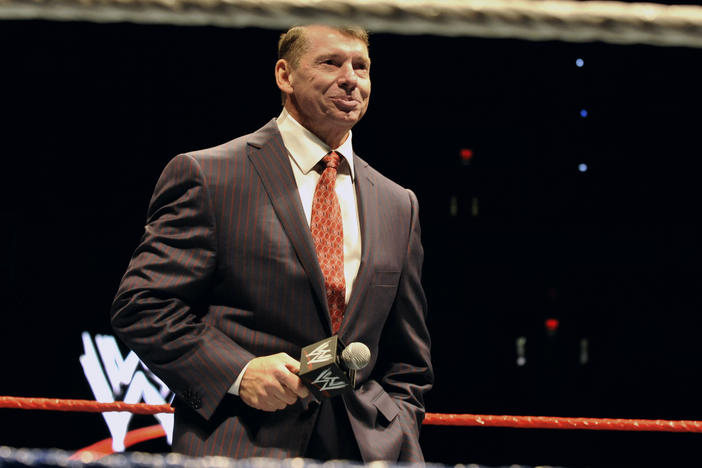 WWE chairman and CEO Vince McMahon speaks to an audience during a WWE fan appreciation event, Oct. 30, 2010, in Hartford, Conn.