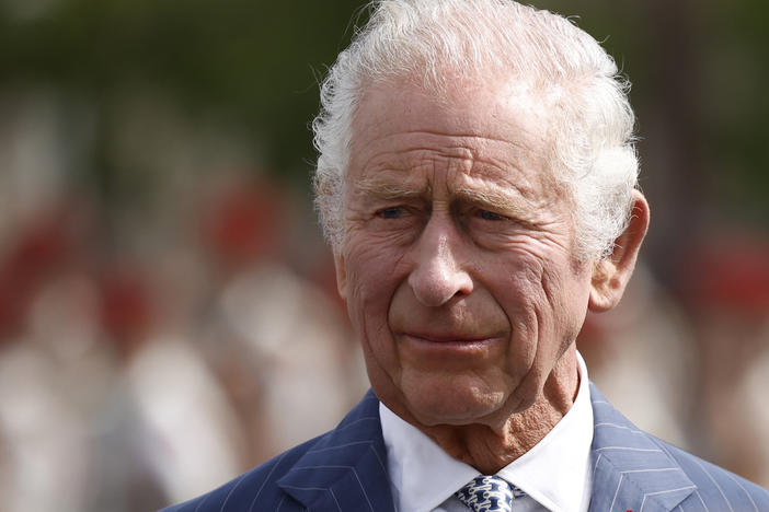 Britain's King Charles III attends a ceremony in Paris on Sept. 20, 2023. The monarch was admitted to a private London hospital on Friday to undergo a "corrective procedure" for an enlarged prostate, Buckingham Palace said.