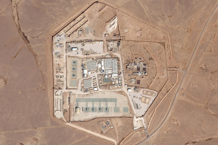 A satellite view of the U.S. military outpost known as Tower 22, in Rukban, Rwaished District, Jordan, in October last year.