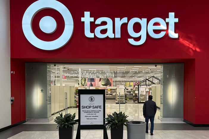 A lone shopper heads into a Target store on Jan. 11 in Lakewood, Colo.