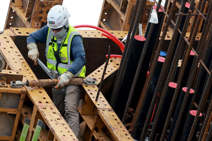 A construction worker is seen in Miami on Jan. 5, 2024. U.S. employers added more jobs than expected in January including in the construction sector.