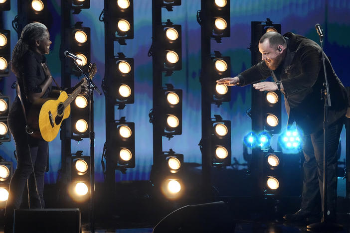 Tracy Chapman and Luke Combs perform "Fast Car" during the 66th annual Grammy Awards on Sunday in Los Angeles.