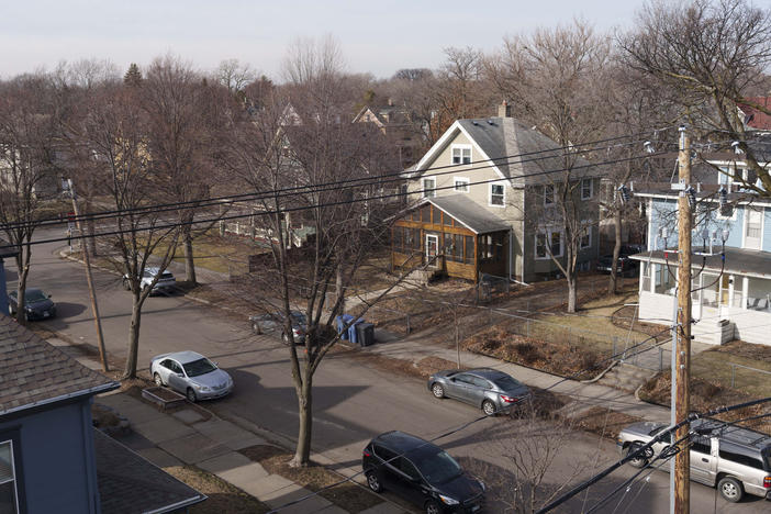 A view of the Kingfield neighborhood from the roof of the Sundial Building, a new 12-unit apartment building in Minneapolis.