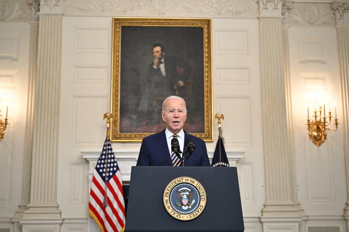 President Biden delivered remarks at the White House before the Senate killed the bipartisan bill that would provide funding for border security, Israel and Ukraine.
