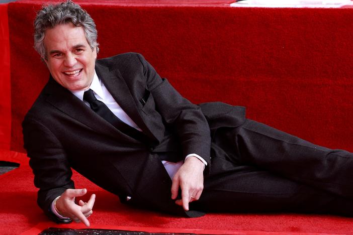 Actor Mark Ruffalo poses during his Hollywood Walk of Fame ceremony in Los Angeles on Feb. 8, 2024.