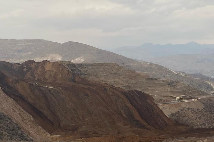 A view of the mountains surrounding the area where a landslide hit a gold mine in Ilic district of Erzincan province, in Turkey, on Tuesday.