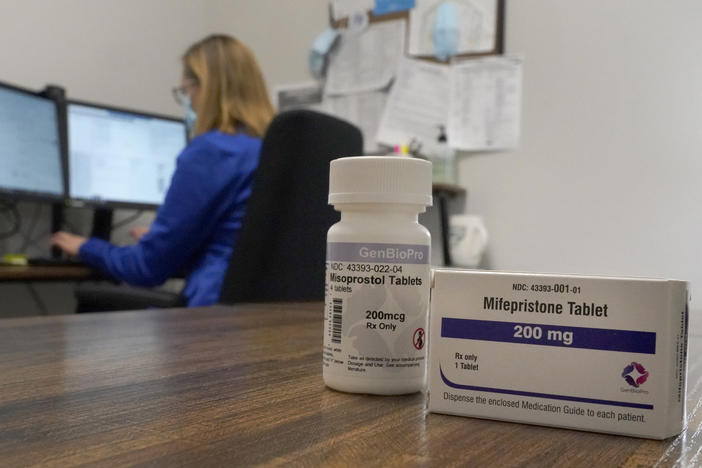 Access to the abortion drug mifepristone could soon be limited by the Supreme Court for the whole country. Here, a nurse practitioner works at an Illinois clinic that offers telehealth abortion.