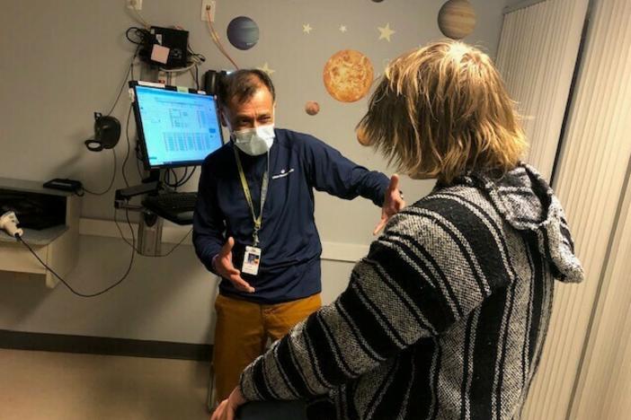As part of his pediatric practice, Dr. Safdar Medina treats opioid use disorder. During a recent appointment at a clinic in Uxbridge, Mass., Medina switched a teenage patient's buprenorphine prescription to an injectable form and checked in about his school and social life.