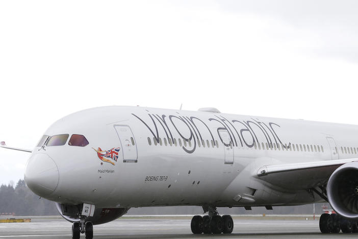 Boosted by a powerful jet stream over the Washington, D.C., area on Saturday night, a Virgin Atlantic Boeing 787 passenger flight arrived at London's Heathrow Airport 45 minutes ahead of schedule. A similar aircraft is seen in 2017, at Seattle-Tacoma International Airport.