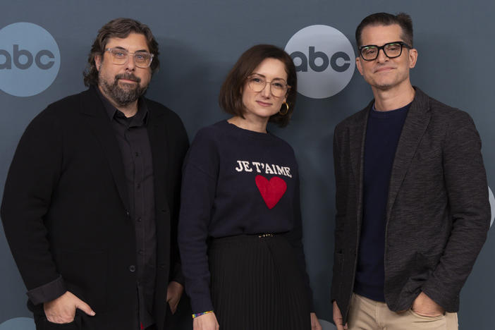 <em>The Bachelor</em> producers Jason Ehrlich, Claire Freeland and Bennett Graebner answered questions at the TV Critics Association's winter press tour.
