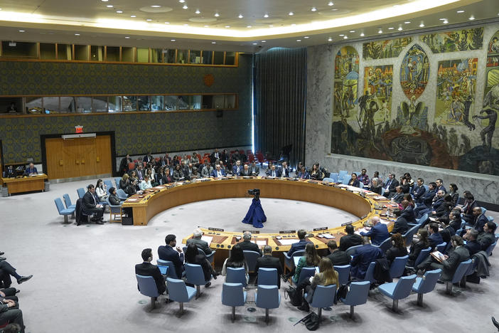 The Security Council meets before voting on a resolution concerning a cease-fire in Gaza at United Nations headquarters on Tuesday. The resolution was vetoed by the U.S.