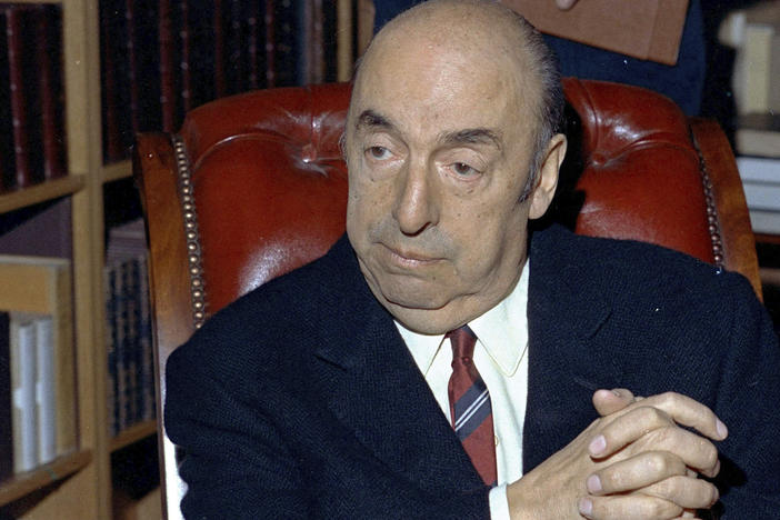 Nobel Prize-winning poet Pablo Neruda sits in Paris in October 1971.