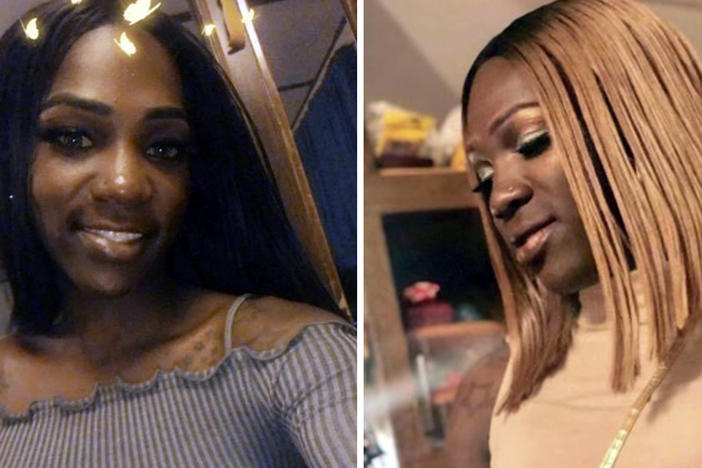 In combo of undated selfie images provided courtesy of the Dime Doe family, show Dime Doe, a Black transgender woman.