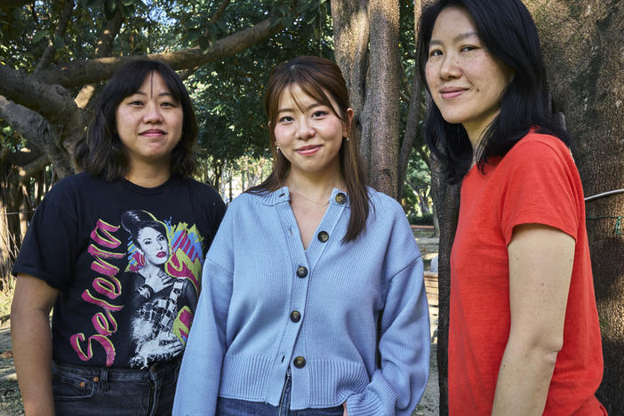 From left: Rosa Tsay Jacobs, Jocelyn Chung and Michelle Kuo in Taipei in January. All three moved to Taiwan after having lived and grown up in the United States.