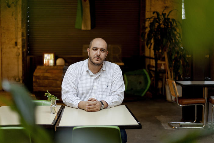 Abbas Alawieh, a spokesperson for the group Listen to Michigan, pictured at a coffee shop in Detroit, Mich., on Thursday.
