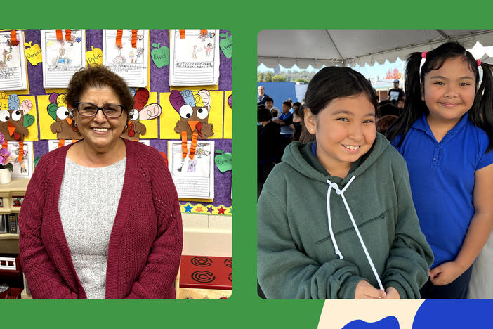 LEFT: Maria Lares is a longtime teacher and PTA Treasurer at Villacorta Elementary in La Puente, CA. RIGHT: Sophia Fabela (left) and Samantha Nicole Tan (right) are two students at Villacorta who consider themselves pretty good sales kids.