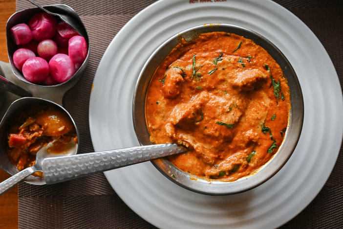 Butter chicken as served at the Moti Mahal restaurant in New Delhi in January 2024. The dish is the subject of a lawsuit over who has bragging rights as the originator.