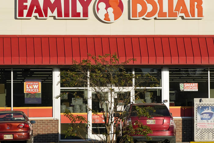 The Family Dollar logo is centered above one of its variety stores in Canton, Miss., Thursday, Nov. 12, 2020. More than 1,000 rodents were found inside a Family Dollar distribution facility in Arkansas, the U.S. Food and Drug Administration announced Friday, Feb. 18, 2022 as the chain issued a voluntary recall affecting items purchased from hundreds of stores in the South.