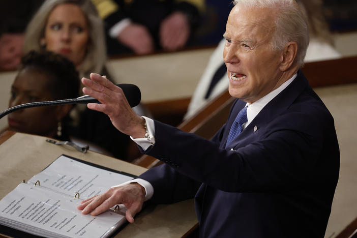 Joe Biden delivers the State of the Union address last February.