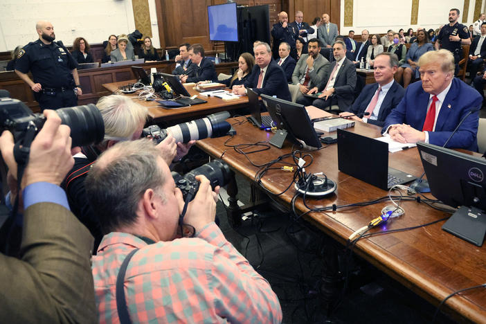 Former U.S. President Donald Trump sits in the courtroom during his civil fraud trial in New York earlier this year. The Supreme Court handed Trump a legal and political victory earlier today when it ordered Colorado to put the former President back on the ballot.