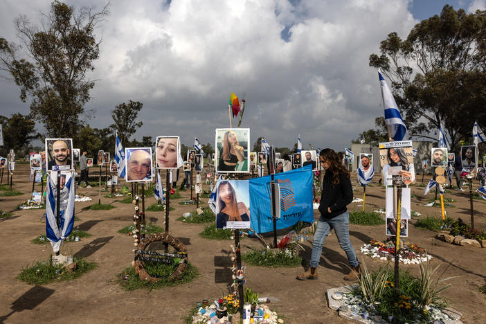 A memorial at the site of the Nova rave, the deadliest single site of the attacks on Oct. 7. A new report by a United Nations team found "reasonable grounds to believe" that rape took place on Oct. 7, including at the site of the rave.
