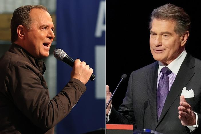 Democratic Senate candidate and U.S. Rep. Adam Schiff, left, and Republican Steve Garvey, a former Los Angeles Dodgers player.