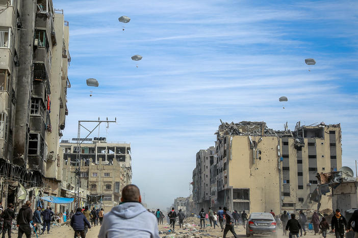 U.S. and Jordanian forces have been dropping supplies in Gaza.