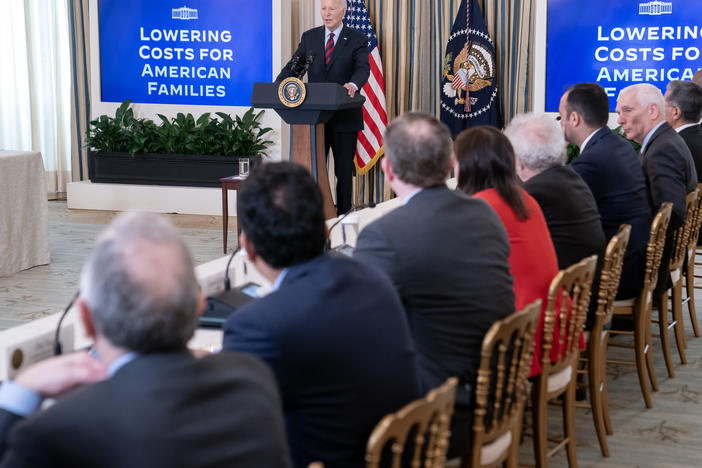 President Biden convened his Competition Council at the White House on March 5 after his administration announced new actions to cap credit card late fees at $8, compared with $32.
