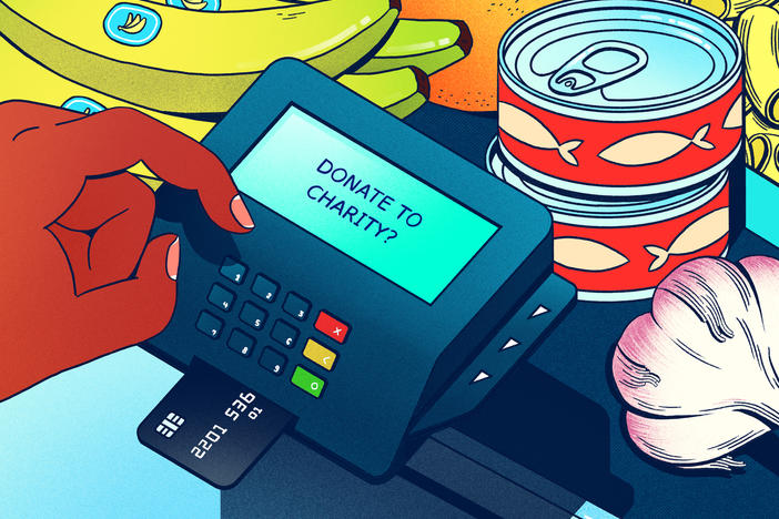 So-called point-of-sale donations have sharply increased in recent years, bringing in hundreds of millions of dollars a year. But the requests to "round up" your bill for charity have really taken off.