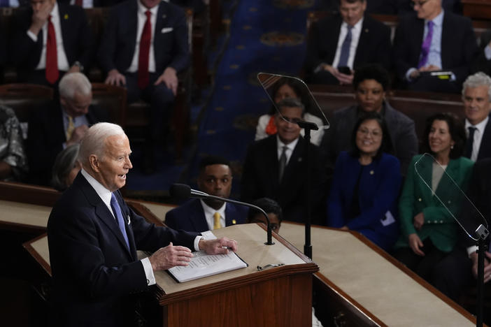 President Joe Biden delivers his State of the Union address to a joint session of Congress, at the Capitol in Washington, Thursday, March 7, 2024.