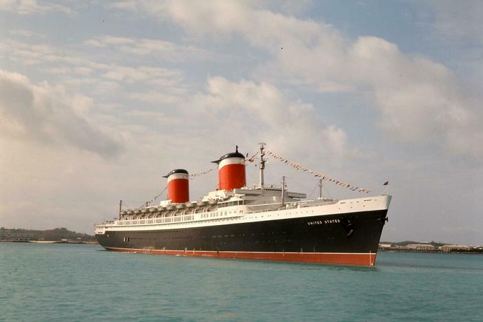 In 1952, the SS United States won the famed Blue Riband, the prize given to the fastest ship to cross the Atlantic. On the record-setting maiden voyage, the ship went so fast some of the paint on the hull was sheared off by the sea.
