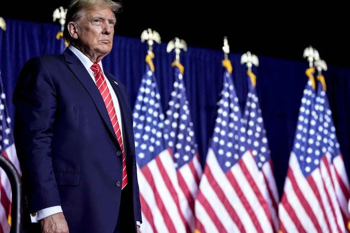 Republican presidential candidate former President Donald Trump speaks at a campaign rally March 9 in Rome, Ga., just one day after Republicans met in Houston to elect new leadership for the party. All of the candidates were hand-selected by Trump.