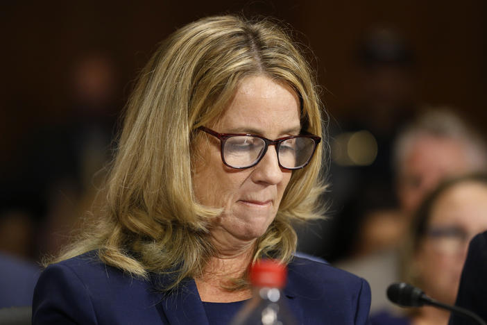 Christine Blasey Ford speaks during a hearing of the Senate Judiciary Committee, Sept. 27, 2018, on Capitol Hill in Washington, D.C.