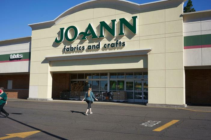 A Joann store is seen in Tigard, Ore., in August 2020. The arts and crafts retailer announced Monday that it was filing for bankruptcy.