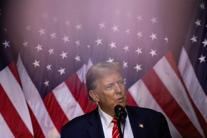 Former President Donald Trump speaks during a "Get Out The Vote" rally at the Forum River Center in Rome, Ga., on March 9.