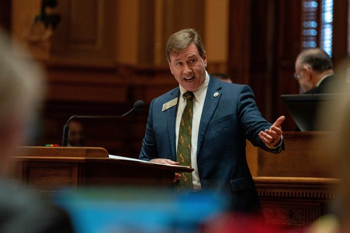 Georgia State Representative Jesse Petrea, R-Savannah, presents HB 1105, a bill that would require local and state law enforcement to take on some of the responsibilities of federal immigration enforcement on Thursday, February 29, 2024.