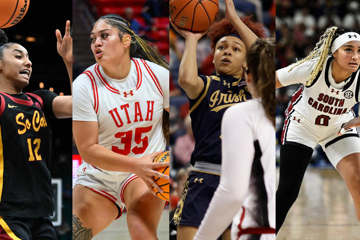 From left: JuJu Watkins, Alissa Pili, Hannah Hidalgo and Te-Hina Paopao.