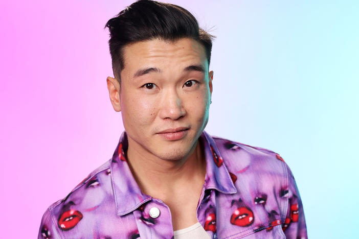 Joel Kim Booster recently returned as a guest on the podcast <em>Depresh Mode.</em> He's shown above at Sundance in January 2024.