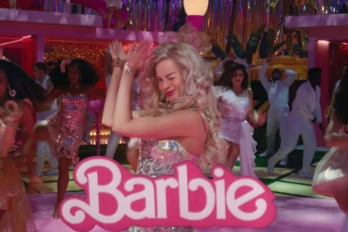Margot Robbie as Barbie, Tiktok Star Chrissy Chlapecka and TIktok star Nikita Redkar.