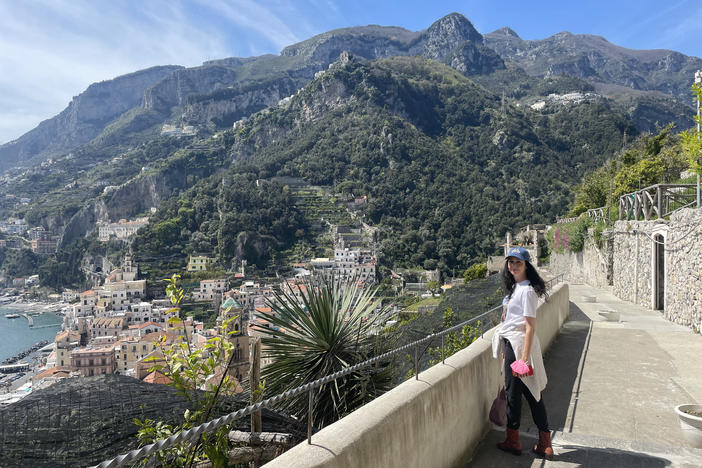 The writer in Amalfi, Italy, where her grandfather is from.