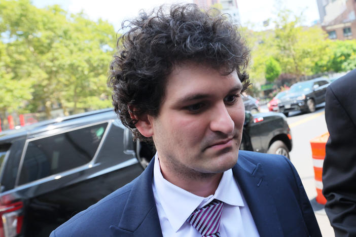 Former FTX CEO Sam Bankman-Fried arrives for a bail hearing at Manhattan Federal Court in New York City on Aug. 11, 2023. Bankman-Fried was sentenced on Thursday to 25 years in prison after being found guilty of fraud last year.
