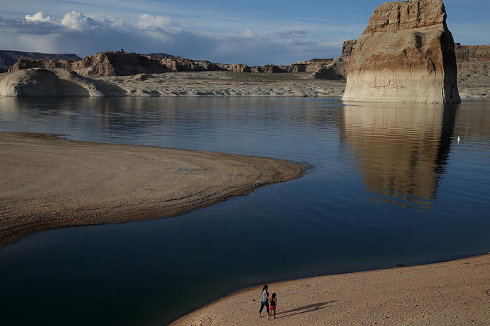 The country's two biggest reservoirs are on the Colorado River. Water levels at Lake Powell have dropped steeply during the two-decade megadrought.